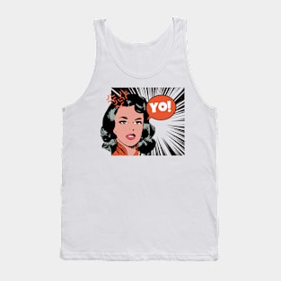 Oranye Comic Yo!: Playful Pop Culture Charm Tank Top